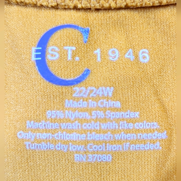 CATO Mustard Yellow Seamless Tagless Tank Top - Size 22/24W   (BOGO) - Picture 9 of 10